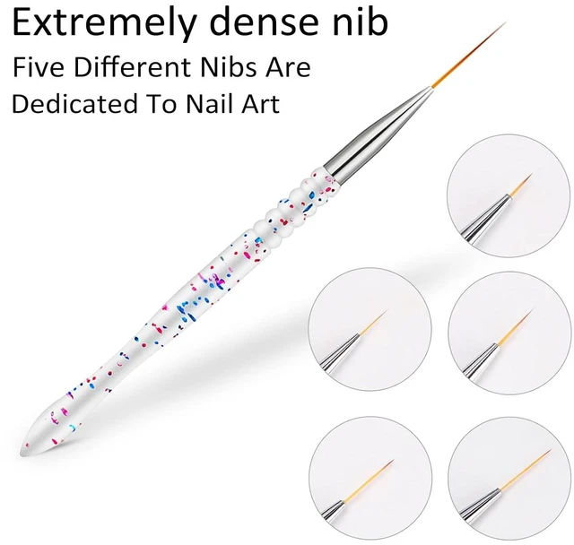 Alt view image 6 of 7 - Etercycle 5Pcs Nail Art Liner Brushes and Gel Polish Painting Brush Set