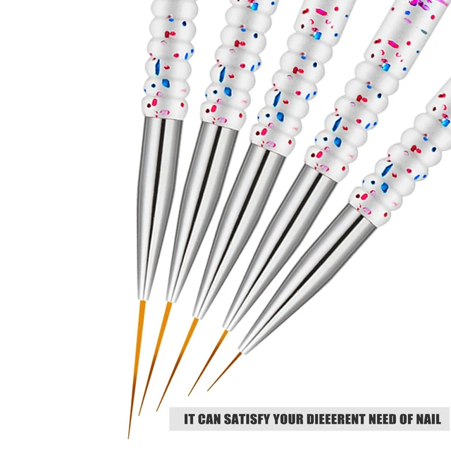 Alt view image 7 of 7 - Etercycle 5Pcs Nail Art Liner Brushes and Gel Polish Painting Brush Set
