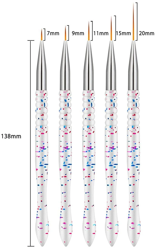 Alt view image 5 of 7 - Etercycle 5Pcs Nail Art Liner Brushes and Gel Polish Painting Brush Set