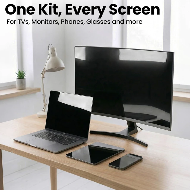 Alt view image 4 of 6 - EVEO TV Screen Cleaner Spray Streak-Free for Smart TV, LCD, LED, OLED, Computer Monitor, Laptop, iPad, Car, Tesla, and More with Microfiber Cloth