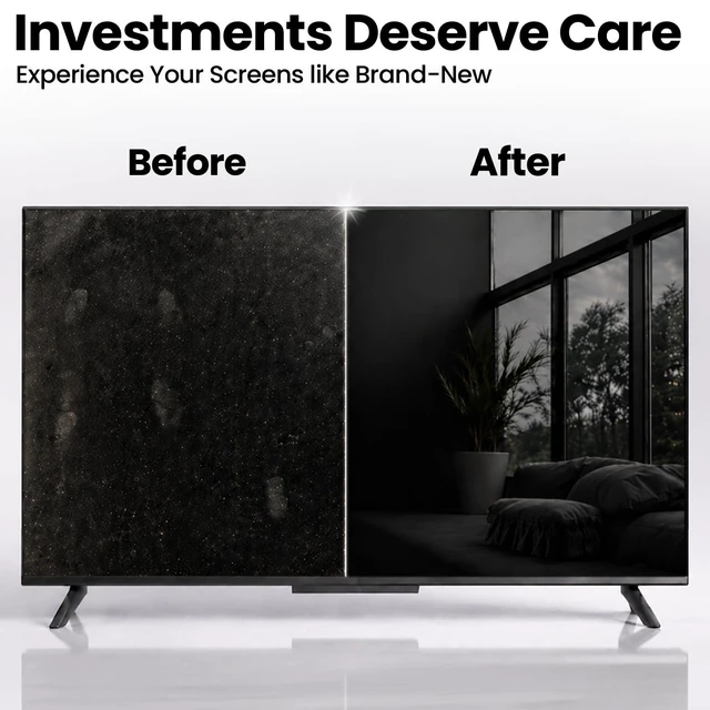 Alt view image 3 of 6 - EVEO TV Screen Cleaner Spray Streak-Free for Smart TV, LCD, LED, OLED, Computer Monitor, Laptop, iPad, Car, Tesla, and More with Microfiber Cloth
