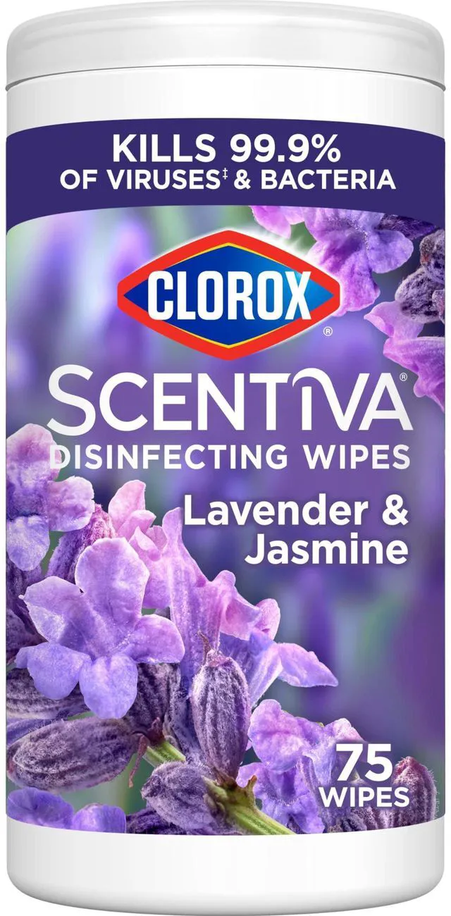 Main image of Clorox Scentiva Disinfecting Wipes Lavender and Jasmine Antibacterial 75 Count