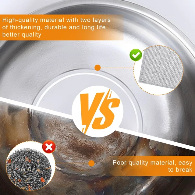 Alt view image 5 of 6 - 12 Pcs 3-Layer Metal Dish Cloth, 7.87" x 7.87"