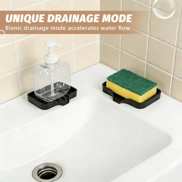 Alt view image 3 of 7 - 2-Pack Self-Draining Silicone Soap Dish - Anti-Slip Bar Soap Holder for Shower, Bathroom & Kitchen