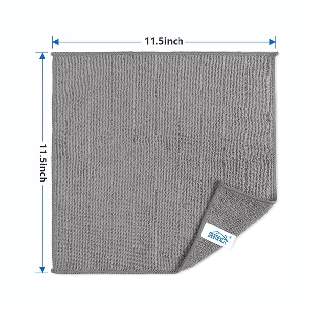 Alt view image 2 of 7 - HOMEXCEL Grey Microfiber Cleaning Cloths 5 Pack, 11.5x11.5 Inch, Highly Absorbent, Lint Free, Scratch-Free, Reusable for Kitchen, Windows, Glass, Cars