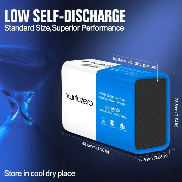 Alt view image 2 of 6 - 9V 6F22 Square Batteries (4-Pack) for Smoke Detectors, Wireless Doorbells, Long-Lasting