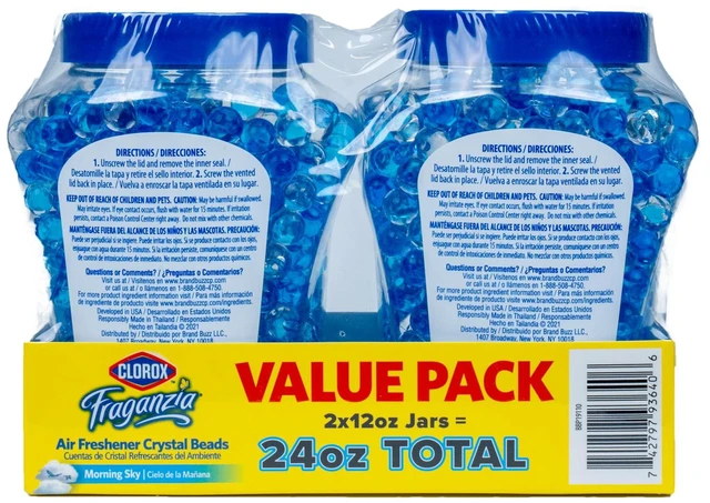 Alt view image 2 of 5 - Clorox Fraganzia Air Freshener Beads Twin Pack, Morning Sky Scent, 24 Fl Oz