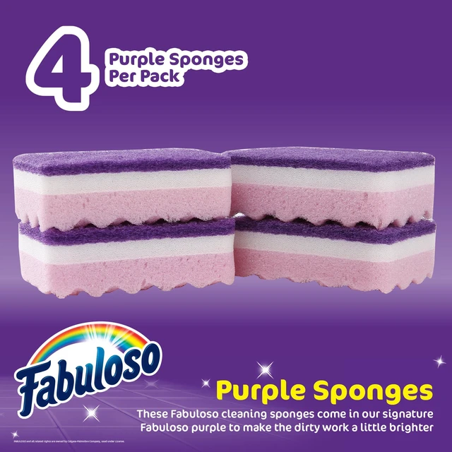 Alt view image 4 of 6 - Fabuloso Scratch-Free Kitchen Dish Sponges, Purple, 4 Count