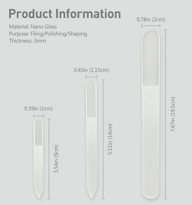Alt view image 6 of 7 - Professional 3-Piece Czech Glass Nail File Set, Handmade, Tempered Glass, Double-Sided, Washable, Etched for Natural Nails, Ideal Present Set