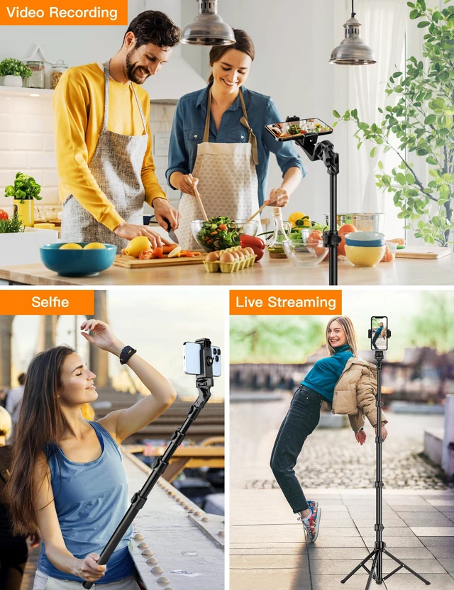 Alt view image 2 of 7 - 86" Tall Tripod for iPhone with Flexible Gooseneck & Remote