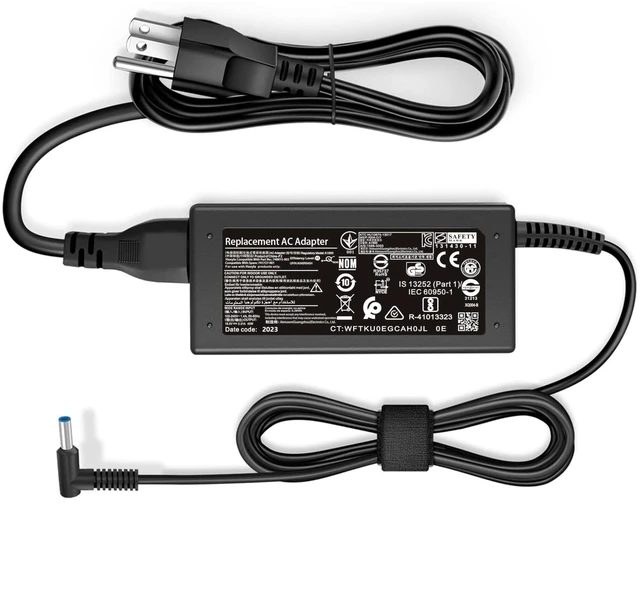Main image of 45W Charger Compatible with HP Notebook 15, Pavilion 14, TPN-LA15, TPN-CA14, L25296-002, L25296-001, L25296-003, 741727-001, L25296-011, 213349-109, 19.5V 2.31A Smart Blu