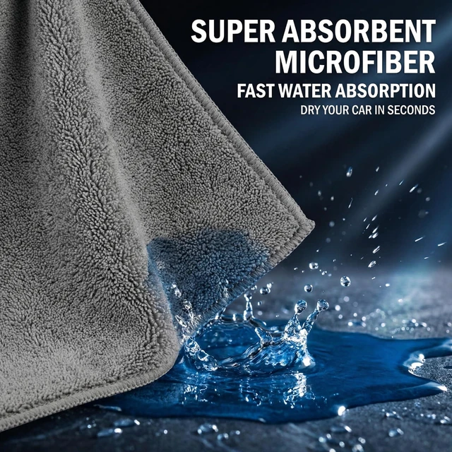 Alt view image 5 of 7 - 2 Pack Professional Large Microfiber Car Drying Towels 31x24 Inches, Scratch Free, Lint Free, Highly Absorbent, Quick Drying for Cars, Trucks, Boats, Detailing