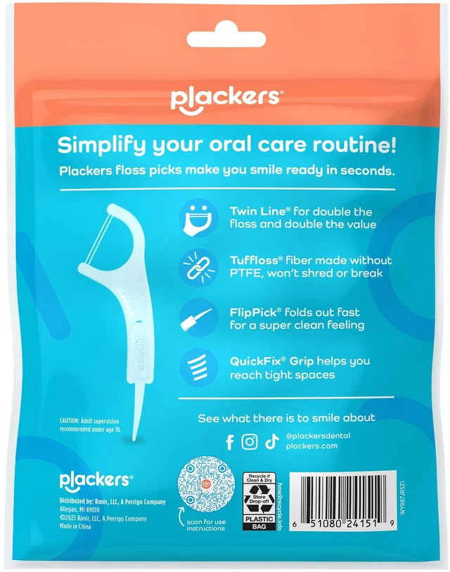 Alt view image 3 of 6 - Plackers Twin Line Floss Picks, Intense Mint, 300 Count
