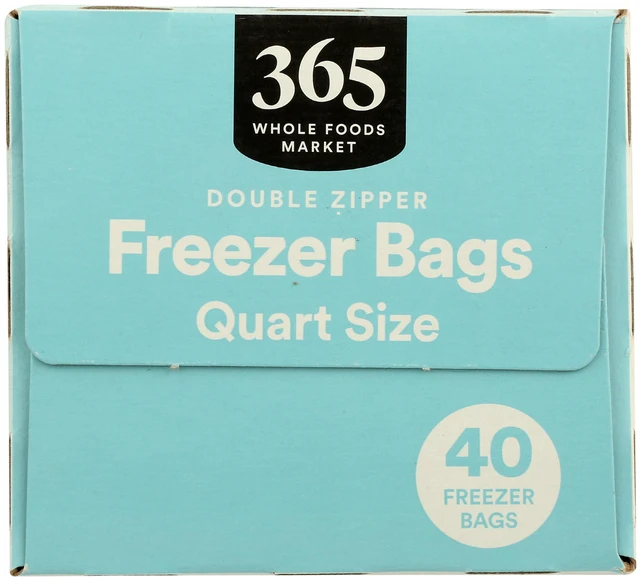 Alt view image 4 of 6 - 365 by Whole Foods Market Quart Size Freezer Bags Double Zipper 40 Count