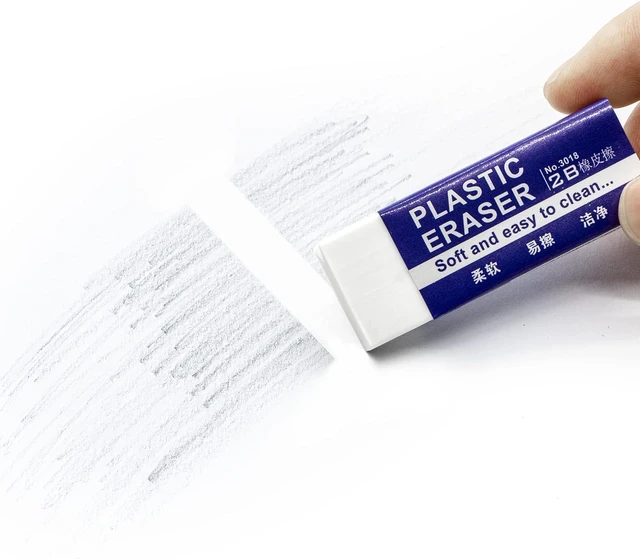 Alt view image 6 of 7 - White 2B Pencil Erasers 10 Pieces for School Kids