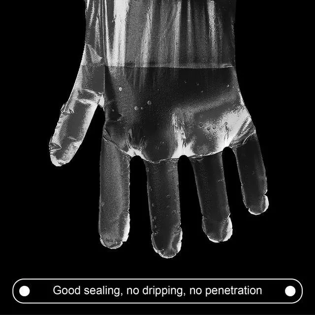 Alt view image 2 of 7 - 400 PCS Disposable Plastic Gloves, Latex-Free, Powder-Free, Clear, One Size Fits Most, Food Safe for Cooking, Food Service, Cleaning, Food Handling