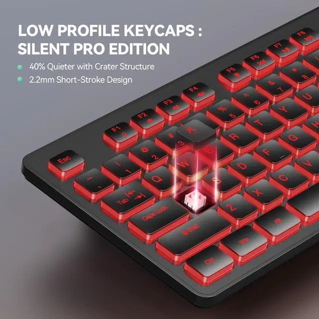 Alt view image 4 of 6 - TECKNET Wired Keyboard, Silent Typing, Full-Size Layout, RGB Backlit