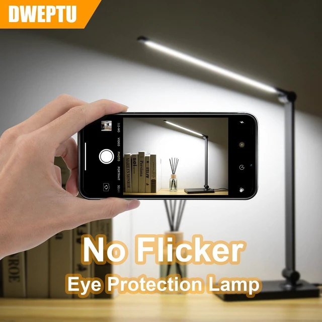 Alt view image 2 of 6 - DWEPTU Rechargeable Desk Lamp with USB Charging Port, 3 Brightness Levels, Adjustable