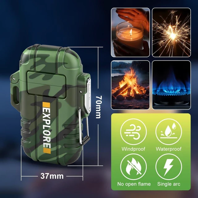 Alt view image 6 of 6 - Rechargeable Plasma Lighter Waterproof Survival Matches