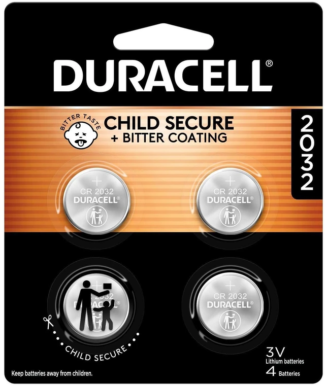 Main image of Duracell CR2032 3V Lithium Battery, 4 Count, for AirTag & Key Fob