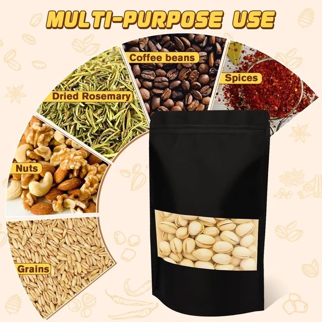 Alt view image 2 of 6 - JETMORE 50 Pack Treat Bags, Cookie Bag with Window, Spice Bags, 4.7x7.9in