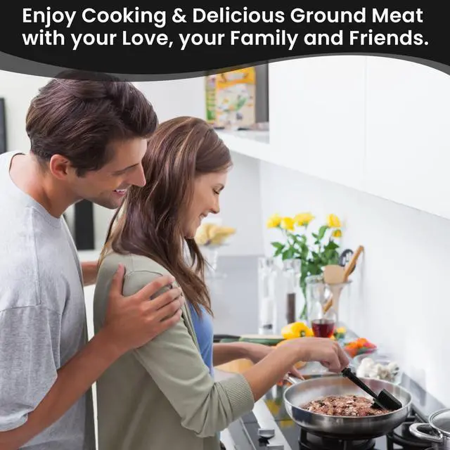 Alt view image 2 of 6 - CUNSENR Meat Chopper, Ground Beef Masher, Hamburger Smasher, Black