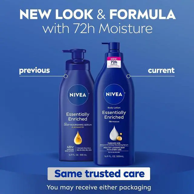 Alt view image 5 of 6 - NIVEA Essentially Enriched Body Lotion for Very Dry Skin with Almond Oil, 16.9Oz