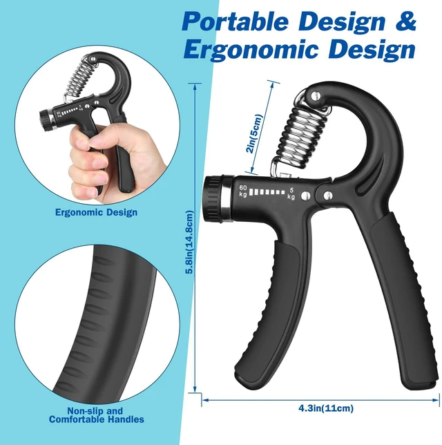 Alt view image 3 of 6 - AIXPI Hand Grip Exerciser, Adjustable Resistance 11-132 Lbs (5-60kg), Forearm Strengthener, 1 Pack