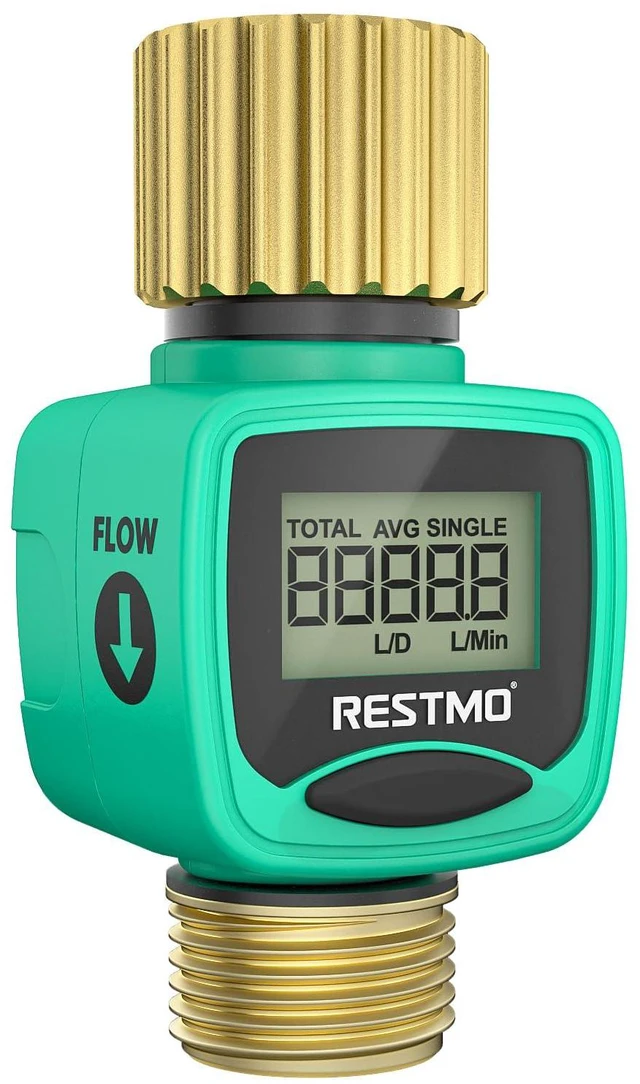 Main image of RESTMO Heavy Duty Water Flow Meter with Brass Inlet & Outlet