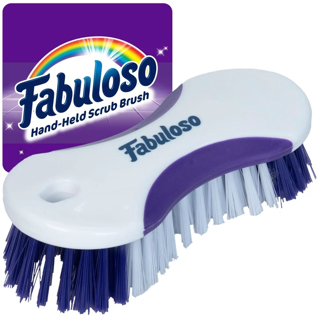 Main image of Fabuloso Compact Hand Scrub Brush, White and Purple, 6 Inch