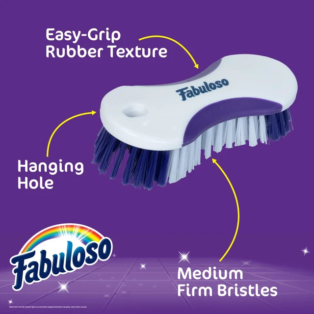 Alt view image 4 of 7 - Fabuloso Compact Hand Scrub Brush, White and Purple, 6 Inch