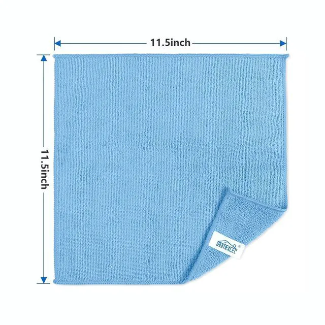 Alt view image 7 of 7 - HOMEXCEL Blue Microfiber Cleaning Cloths 5 Pack, Highly Absorbent, Lint Free, Scratch-Free, Reusable for Kitchen, House, Window and Glass, Cars, 11.5 x 11.5 in