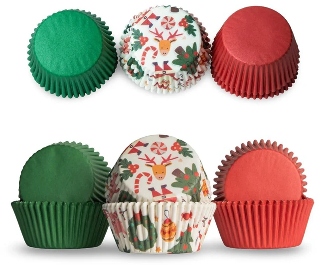 Alt view image 2 of 7 - 500 Paper Cupcake Liners, Muffin Liners, Baking Cups, Grease Proof, Food Grade, for Desserts, Muffins, Cupcakes, Treats, Christmas