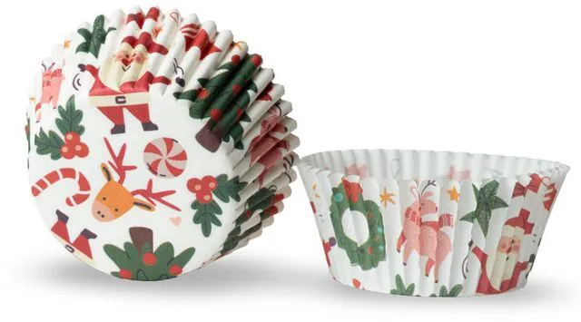 Alt view image 5 of 7 - 500 Paper Cupcake Liners, Muffin Liners, Baking Cups, Grease Proof, Food Grade, for Desserts, Muffins, Cupcakes, Treats, Christmas