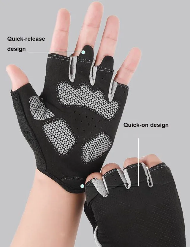 Main image of Half-Finger Unisex Workout Gloves - Anti Slip Gym Training