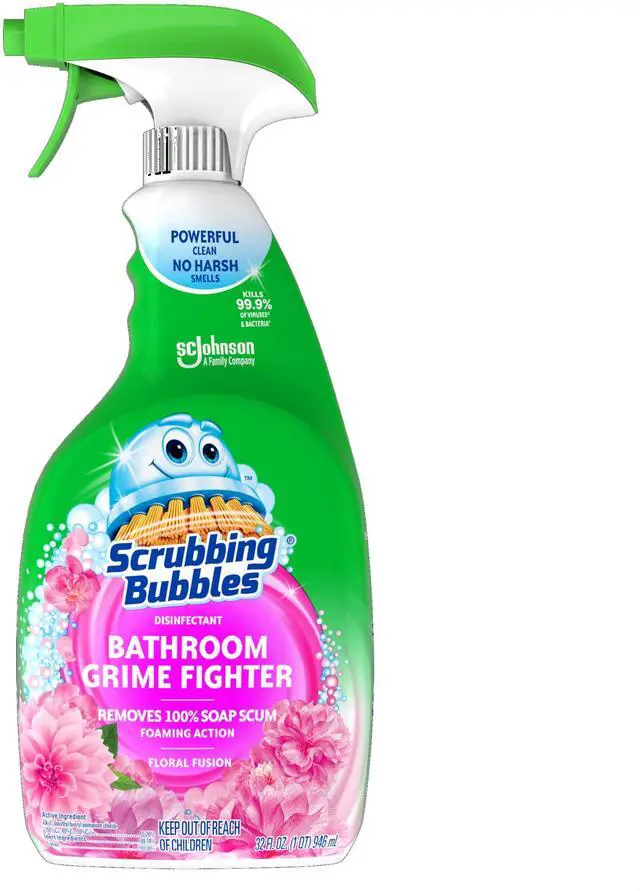 Main image of 32oz Scrubbing Bubble Bathroom Grime Fighter Floral Fusion Scent Spray Bottle