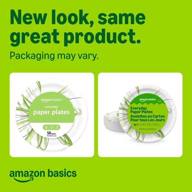 Alt view image 3 of 6 - Amazon Basics 10Inch Disposable Paper Plates, 50 Count