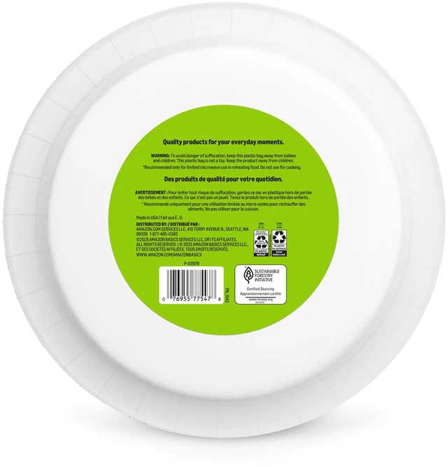 Alt view image 6 of 6 - Amazon Basics 10Inch Disposable Paper Plates, 50 Count