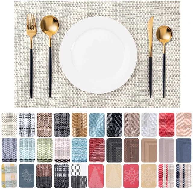 Main image of Set of 4 Washable Indoor Placemats (Beige)