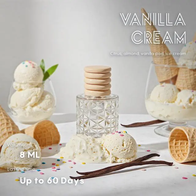 Alt view image 4 of 6 - Vanilla Cream Scent Long Lasting Essential Oil Car Air Freshener Diffuser Cute Car Accessories for Women Interior without Methyl Carbitol and Hexylene Glycol