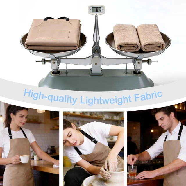 Alt view image 5 of 6 - 2 Pack Kitchen Aprons, Waterproof and Oil Resistant with 2 Pockets, Adjustable Neck Strap