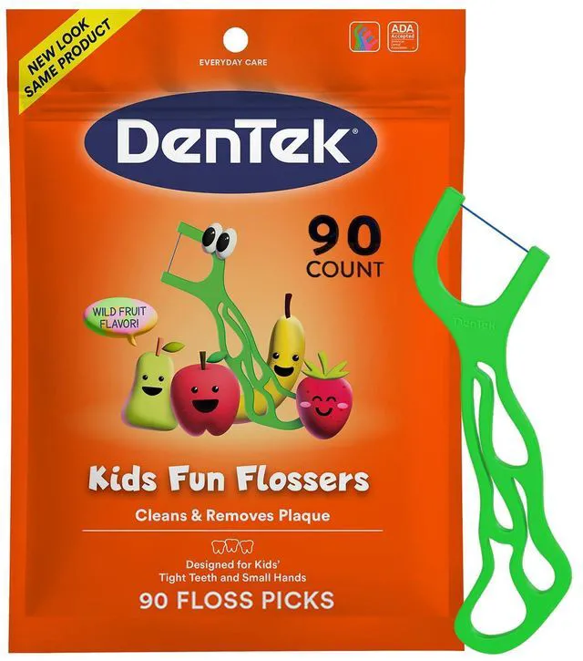 Main image of Dentek Kids Flossers Wild Fruit Flavor 90 Count