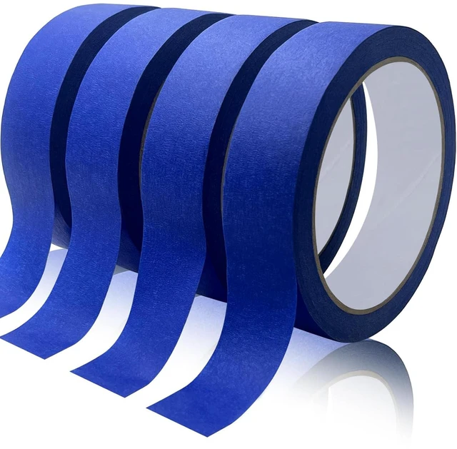 Main image of Blue Painter's Tape 4 Rolls 0.94in x 22yd (88yd Total), No Residue, Easy Removal for Wall Painting, DIY, Artist, Crafts, Decoration, Drafting