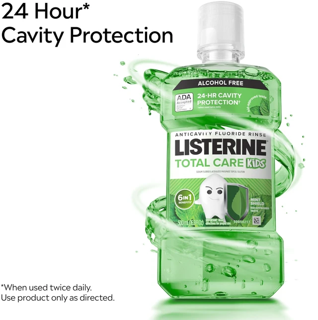 Alt view image 3 of 6 - Listerine Total Care Kids Mouthwash, Mint Shield, 16.9fl oz/500mL