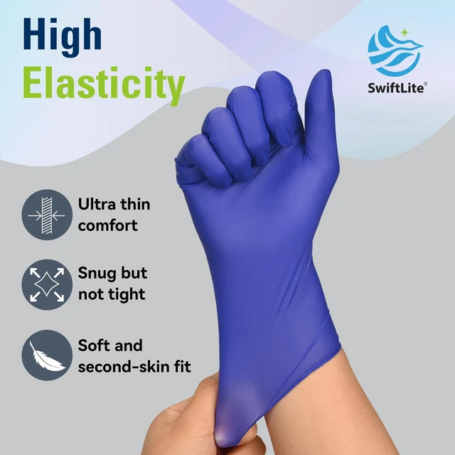 Alt view image 3 of 6 - Swifltite Disposable Nitrile Gloves, Food Safe, Latex-Free, Powder-Free
