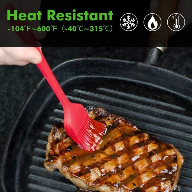 Alt view image 3 of 5 - SURDOCA Silicone Pastry Basting Brush, 2-Pack (10in & 8in), Heat Resistant, BPA Free, Stainless Steel Core, for Baking, Cooking, BBQ Grilling