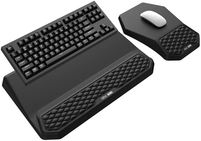Main image of 3-in-1 Ergonomic Keyboard Stand with Wrist Rest & Mouse Pad Set, Black
