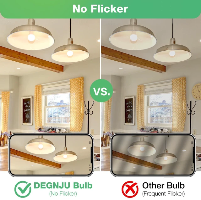 Alt view image 5 of 6 - DEGNJU A19 LED Light Bulbs, 60W Equivalent, Soft White 2700K, 800 Lumens, E26 Base, Non-Dimmable, 8W, Warm White, 3 Pack for Bedroom Living Room