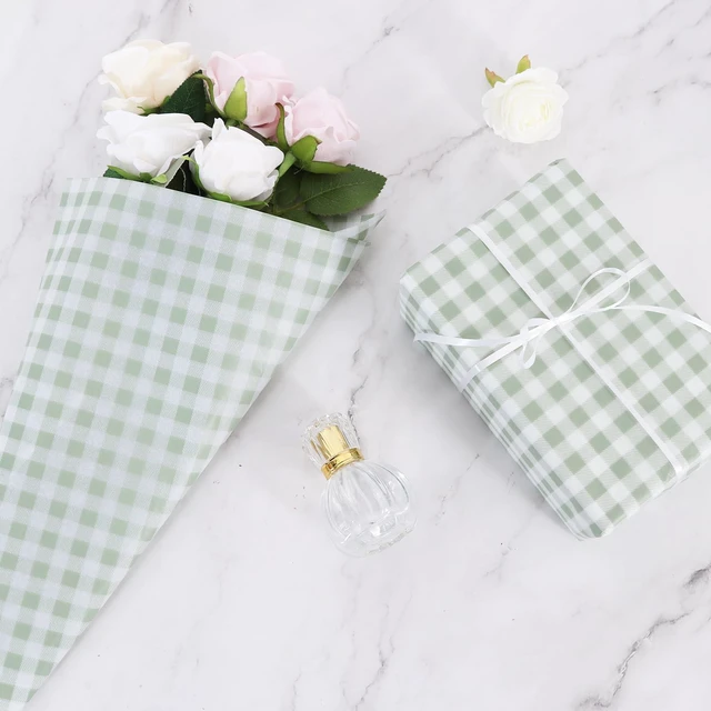 Alt view image 6 of 6 - BEISHIDA Gingham Tissue Paper, Sage Green and White Checkered, 14 x 20 Inch, 50 Sheets for Gift Bags, Wedding, Birthday, Easter, DIY Crafts, Decor, Holiday, Flowers