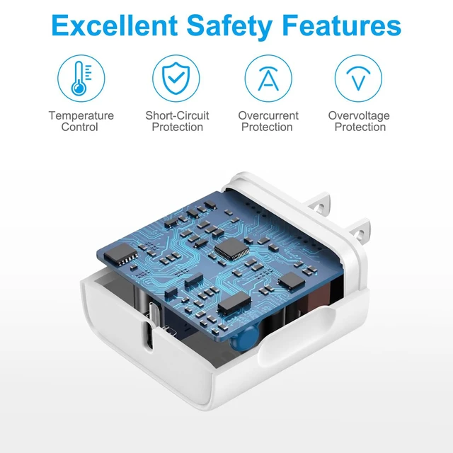 Alt view image 3 of 6 - 20W USB C Fast Charger Block 6FT for iPhone 17 16 15
